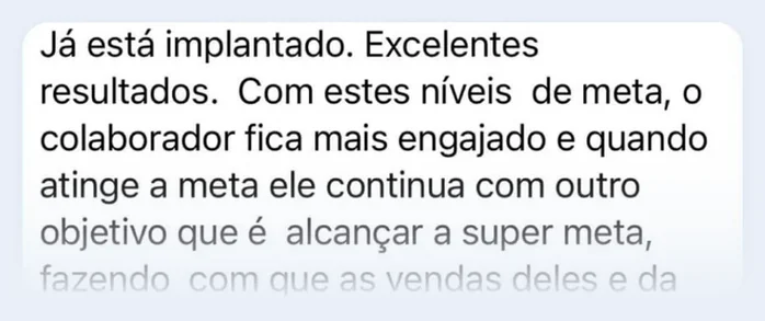 Print de depoimento: “O colaborador fica mais engajado”