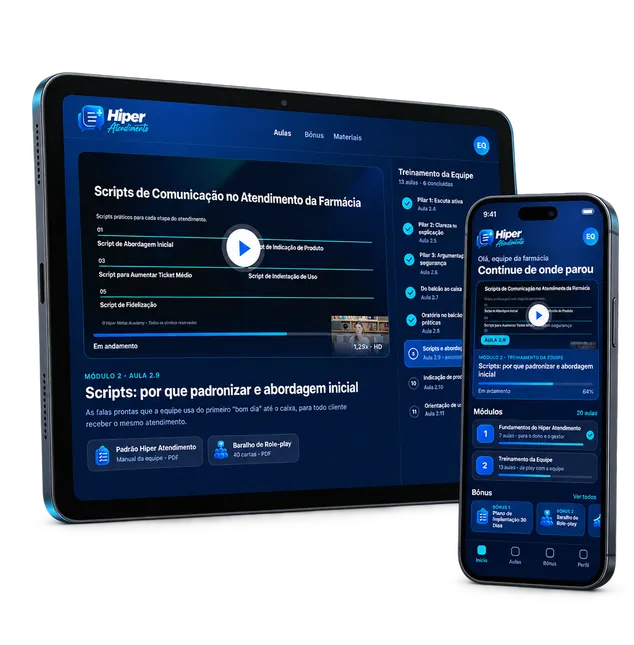 O treinamento Hiper Atendimento no tablet e no celular