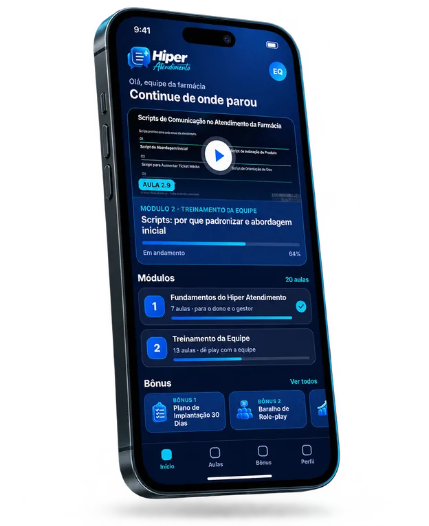 O treinamento Hiper Atendimento no celular
